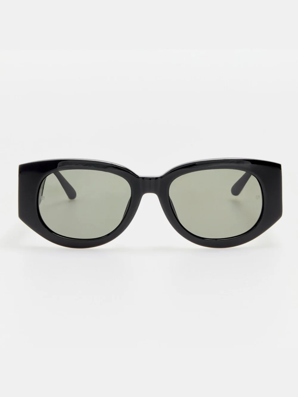 Linda Farrow Debbie Sunglasses in black with diamonds and 22k gold