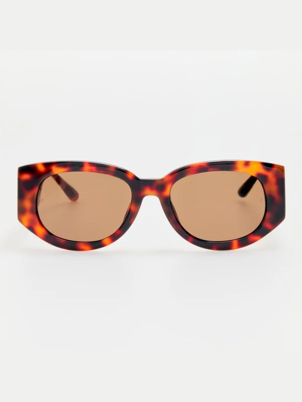 Linda Farrow Debbie Sunglasses in Tortoiseshell