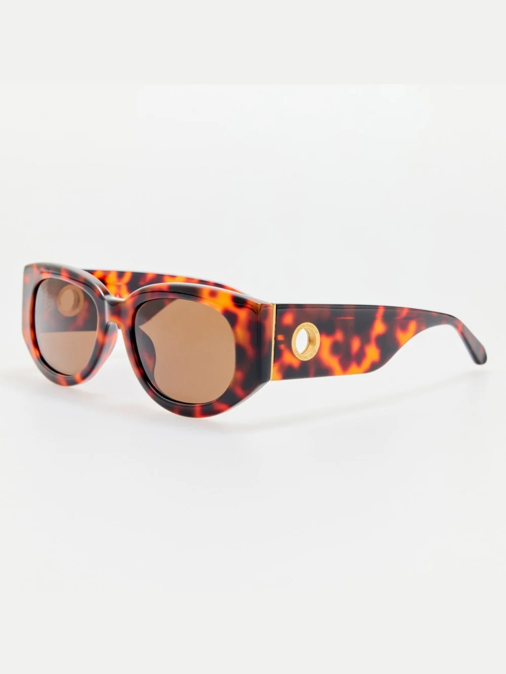 Linda Farrow Debbie Sunglasses, tortoiseshell, view 2