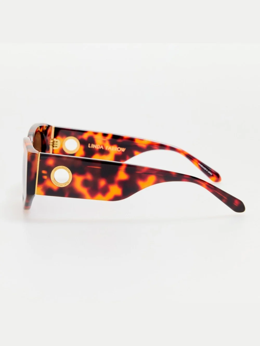 Linda Farrow Debbie Sunglasses, tortoiseshell, view 4