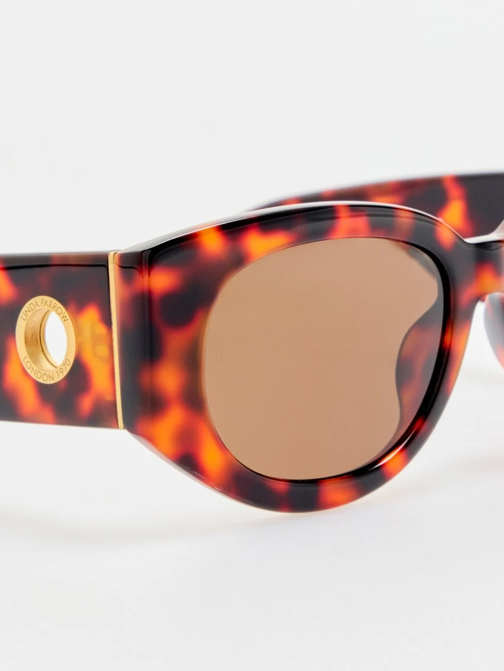 Linda Farrow Debbie Sunglasses, tortoiseshell, view 5
