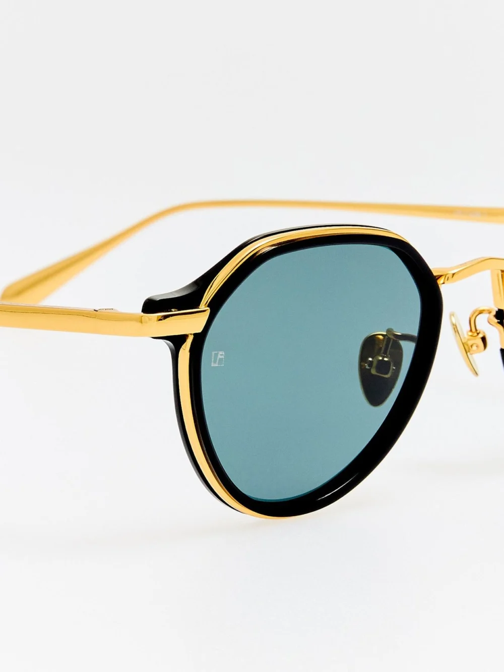 Linda Farrow Dellal Sunglasses, 22k gold and grey, view 5