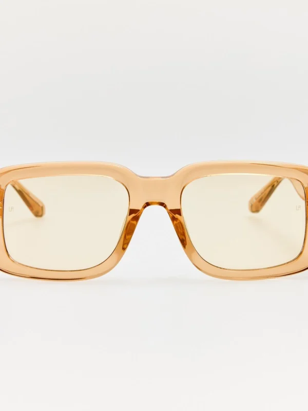 Linda Farrow Delmare Sunglasses in Honey & Yellow Barberini Photochromic Transition Lenses
