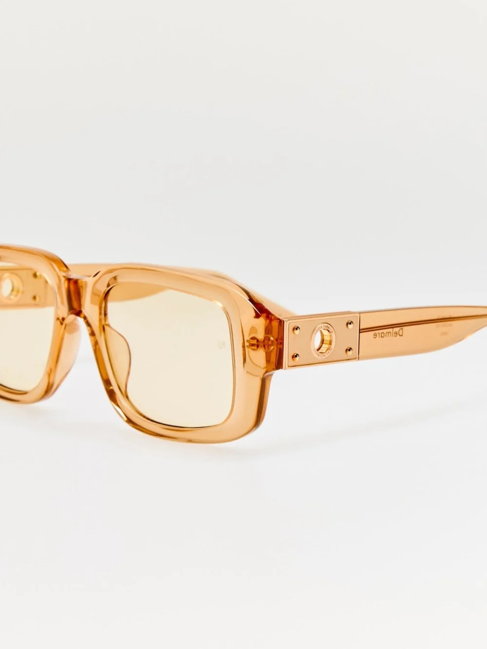 Linda Farrow Delmare Sunglasses, honey & yellow barberini photochromic transition lenses, view 2