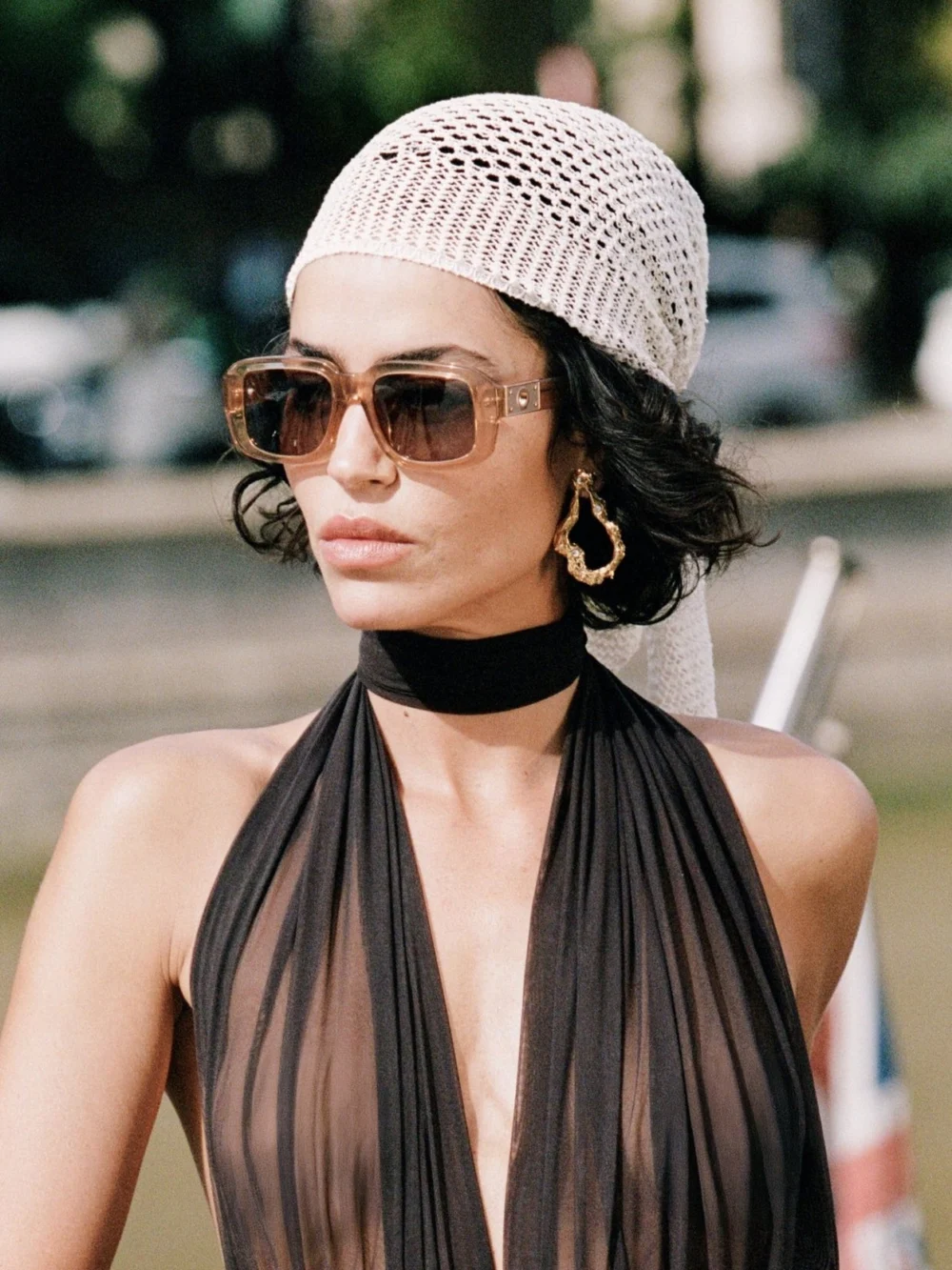 Linda Farrow Delmare Sunglasses, honey & yellow barberini photochromic transition lenses, view 3