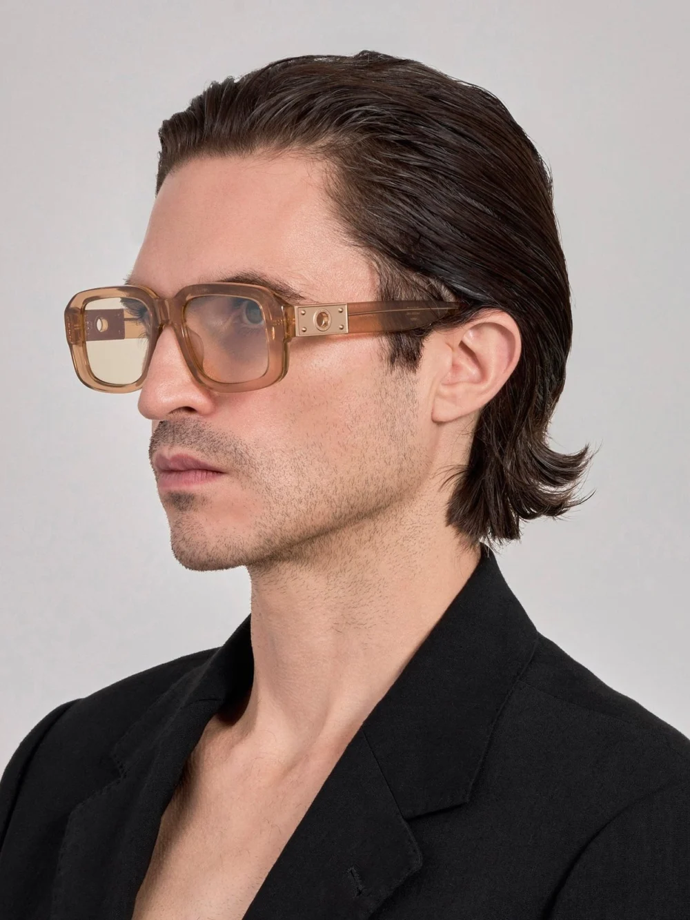 Linda Farrow Delmare Sunglasses, honey & yellow barberini photochromic transition lenses, view 4