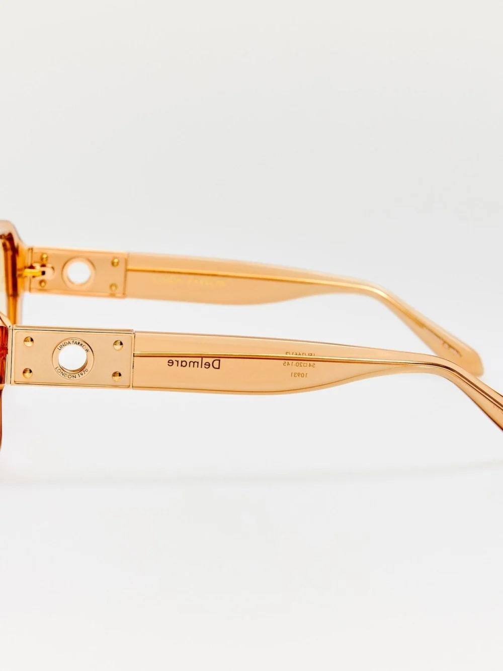 Linda Farrow Delmare Sunglasses, honey & yellow barberini photochromic transition lenses, view 6