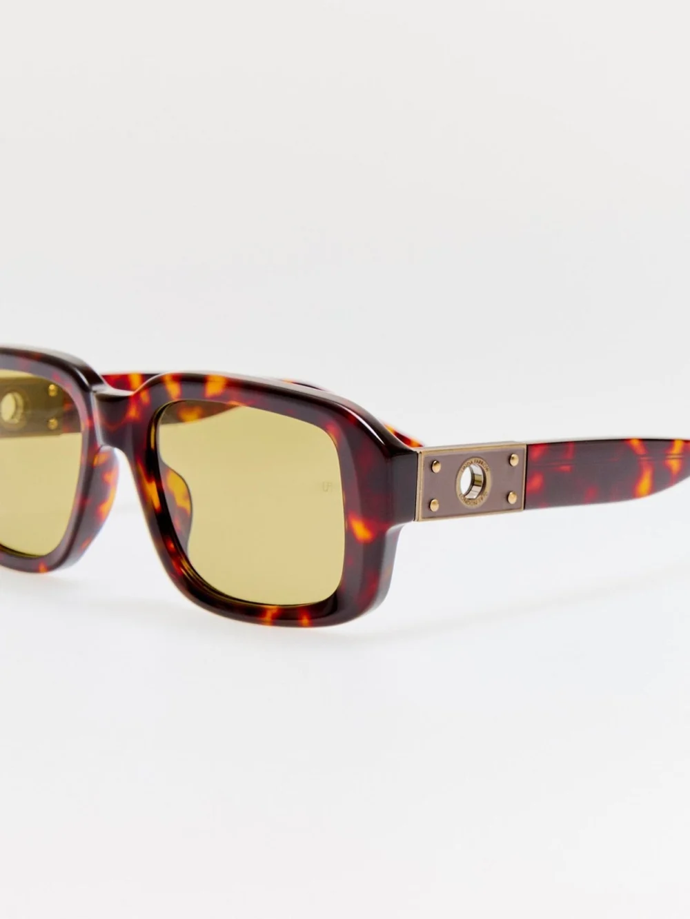 Linda Farrow Delmare Sunglasses, tortoiseshell and brown barberini photochromic transition lenses, view 2