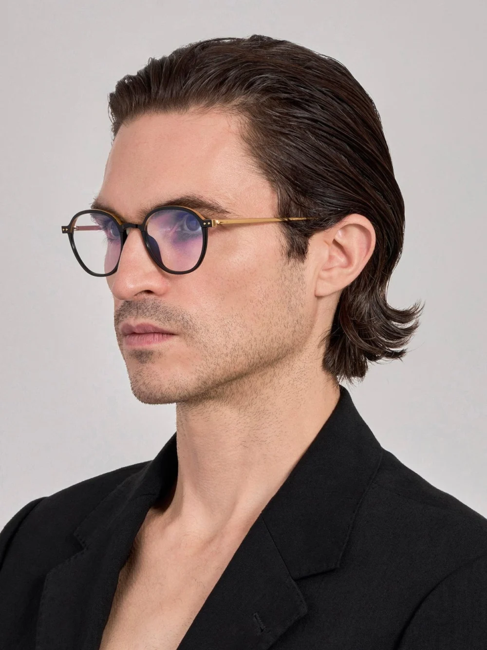 Linda Farrow Devon Optical, 22k gold and black, view 4