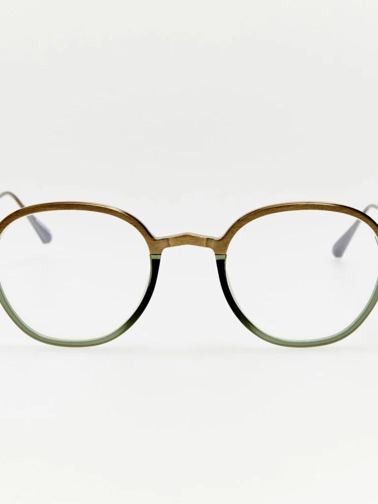 Linda Farrow Devon Optical in Antique Gold and Green