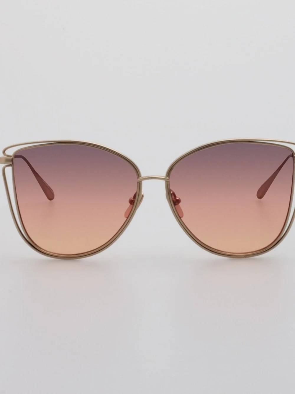 Linda Farrow Dinah Sunglasses in champagne and sunset gradient