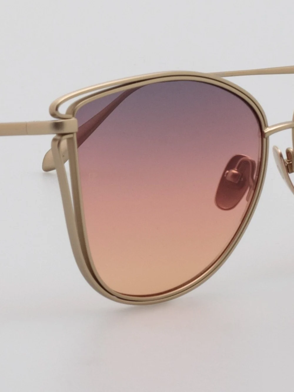Linda Farrow Dinah Sunglasses, champagne and sunset gradient, view 4
