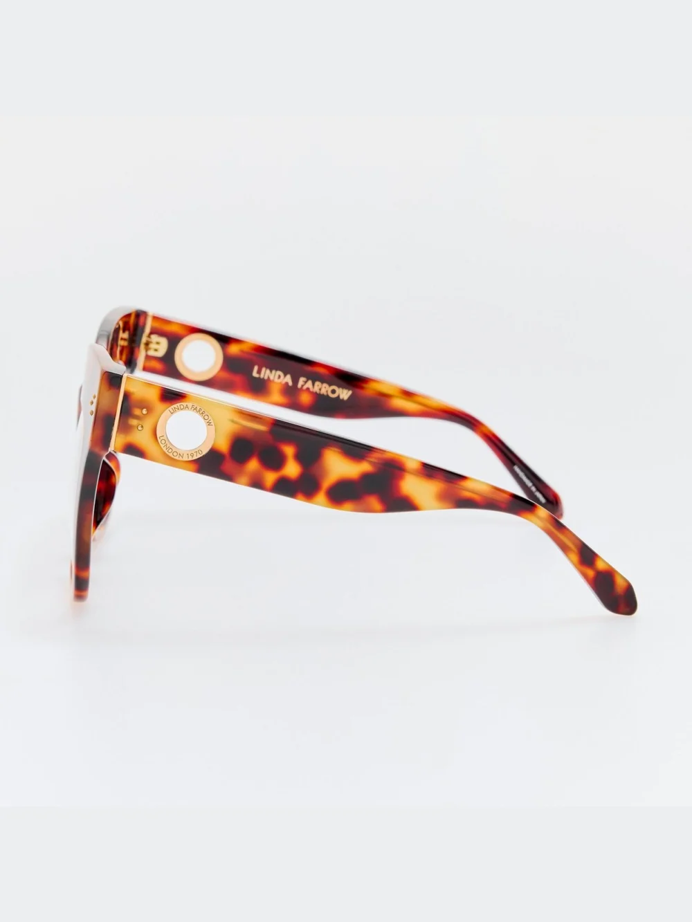 Linda Farrow Dunaway Optical Frame, tortoiseshell, view 4