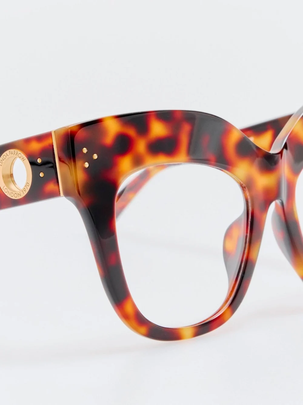 Linda Farrow Dunaway Optical Frame, tortoiseshell, view 5