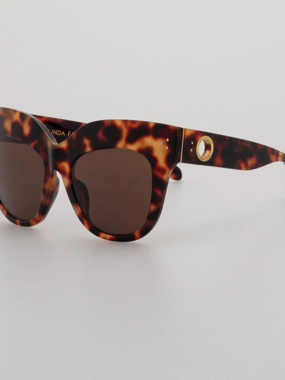 Linda Farrow Dunaway Sunglasses, tortoiseshell, view 2