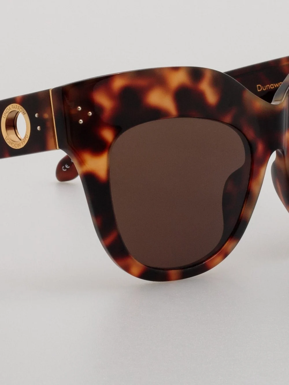 Linda Farrow Dunaway Sunglasses, tortoiseshell, view 4