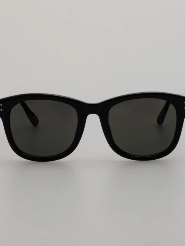 Linda Farrow Edson Sunglasses in Black and Nickel