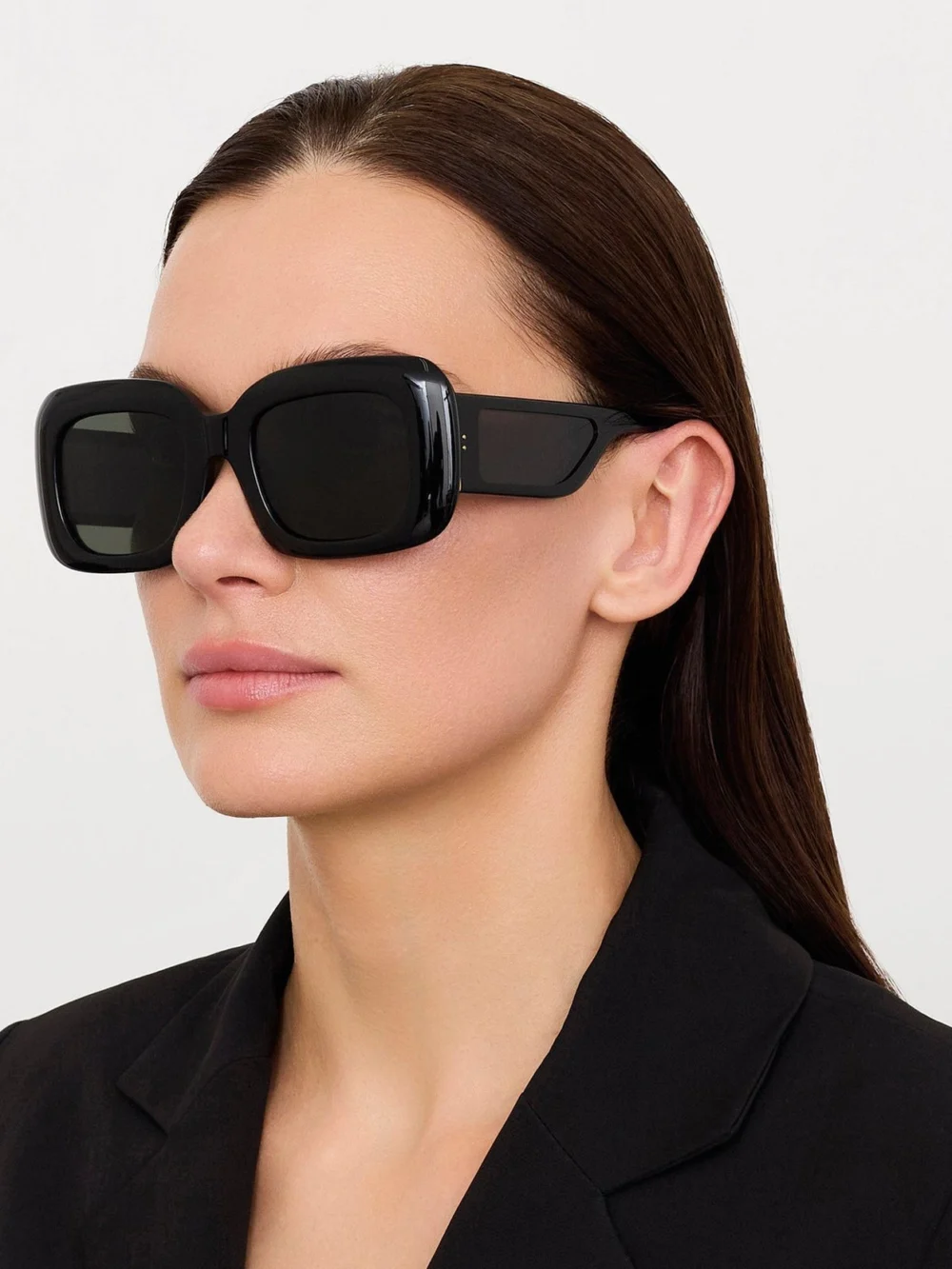 Linda Farrow Emmy Sunglasses, black, view 3