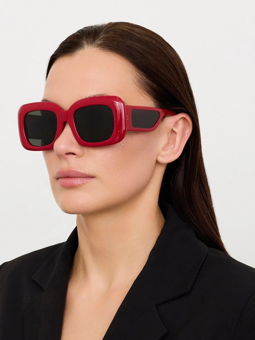 Linda Farrow Emmy Sunglasses, red, view 3