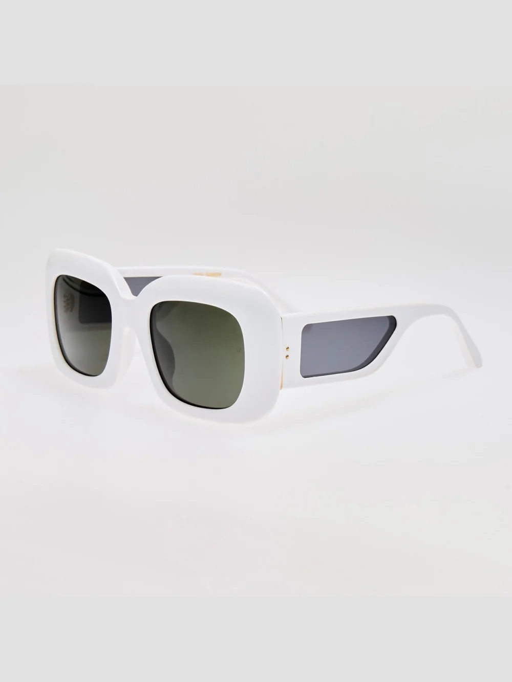 Linda Farrow Emmy Sunglasses, white, view 2