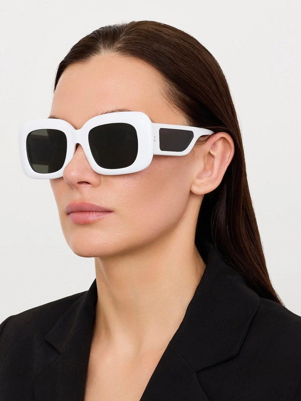 Linda Farrow Emmy Sunglasses, white, view 3