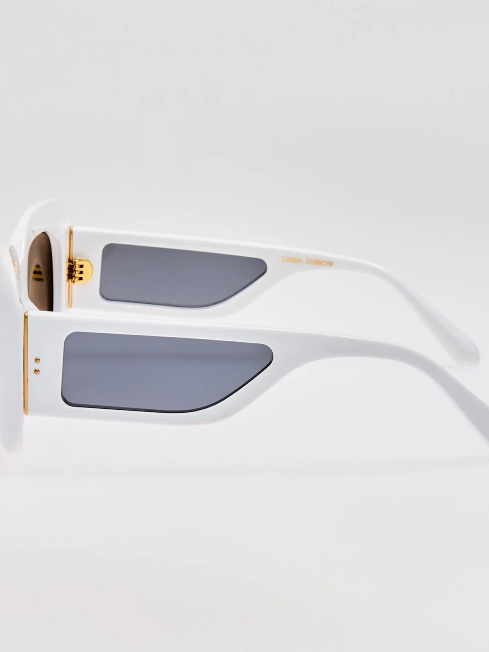 Linda Farrow Emmy Sunglasses, white, view 5