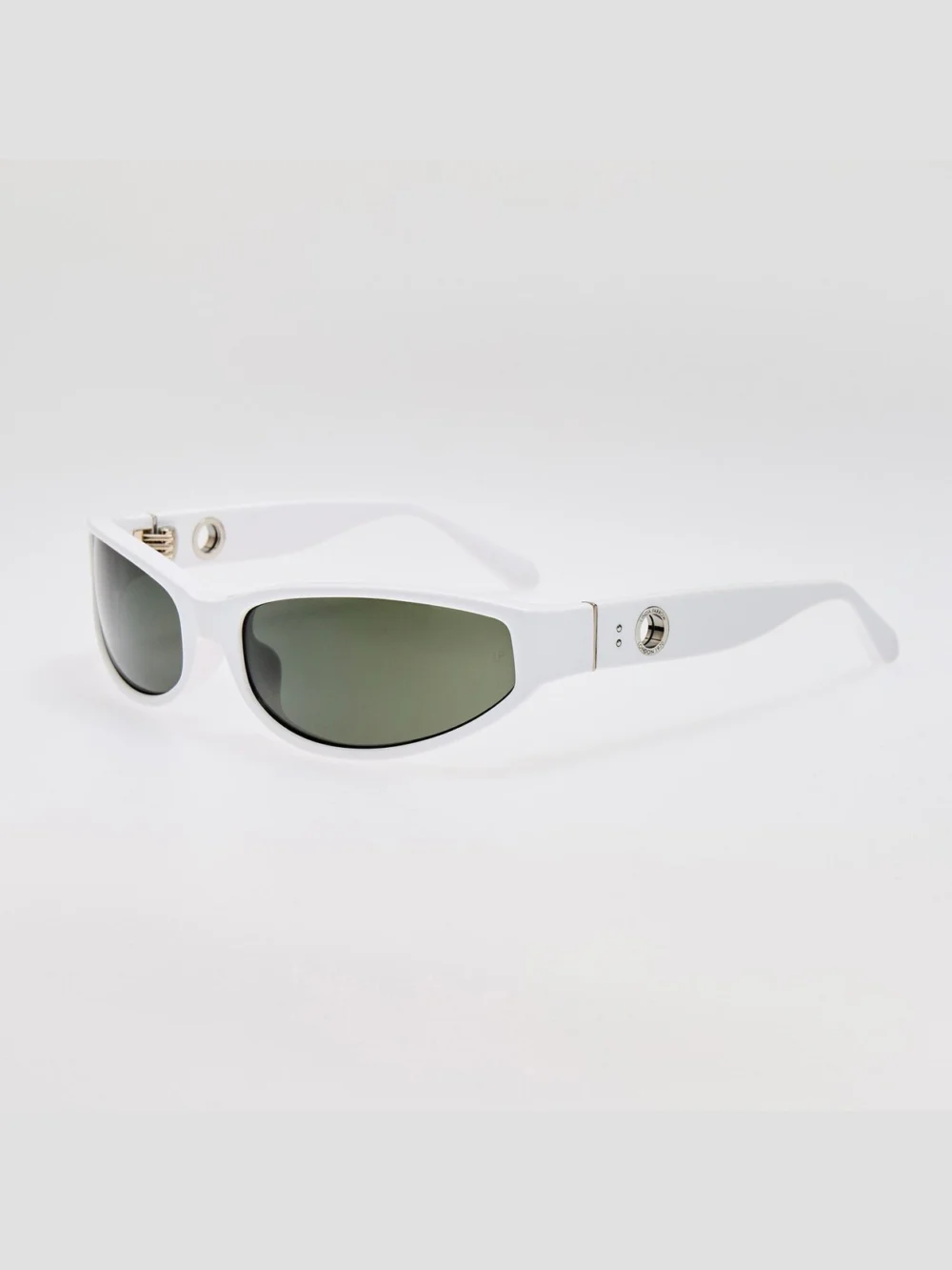 Linda Farrow Etain Sunglasses, white, view 2