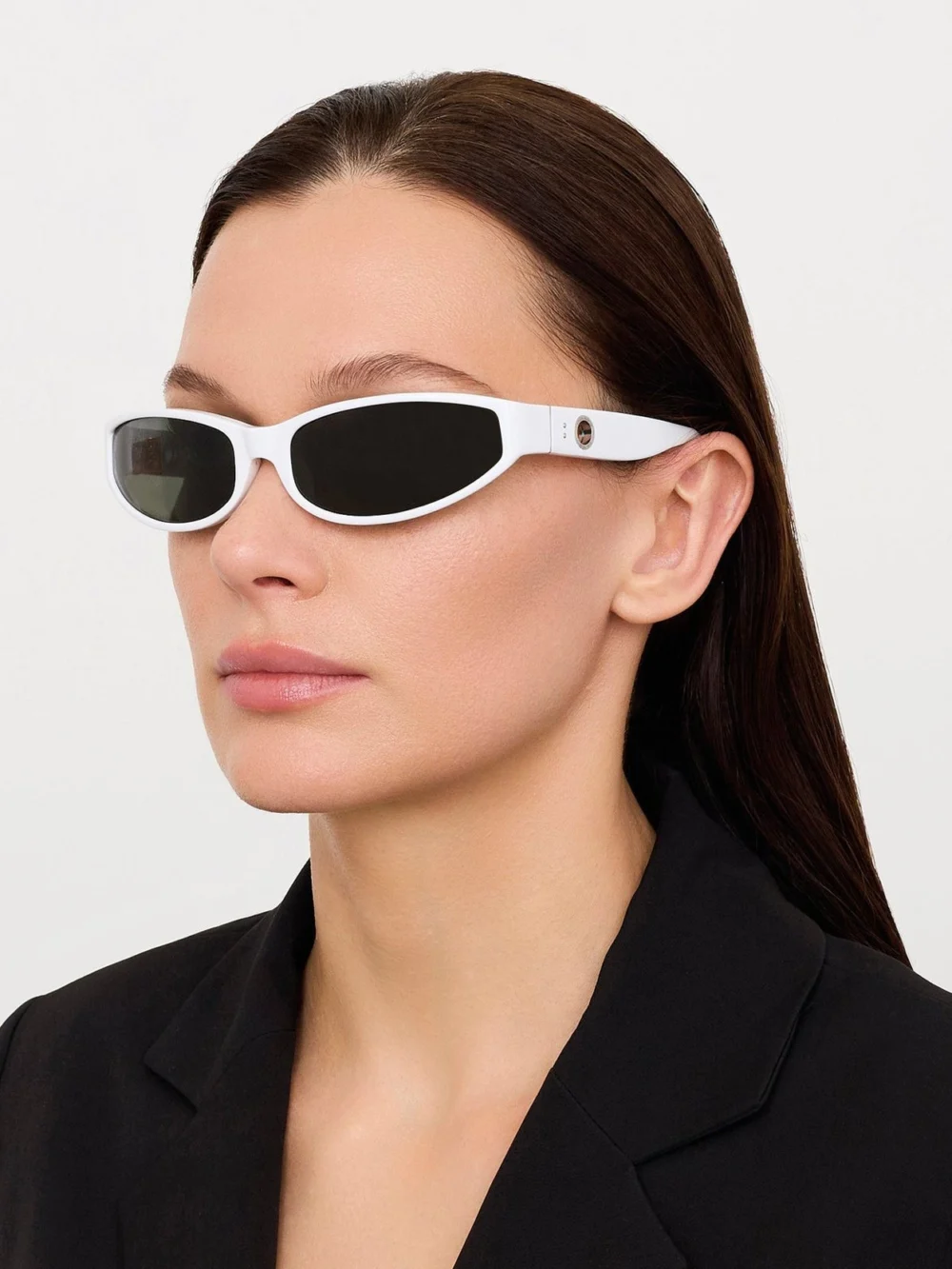 Linda Farrow Etain Sunglasses, white, view 3
