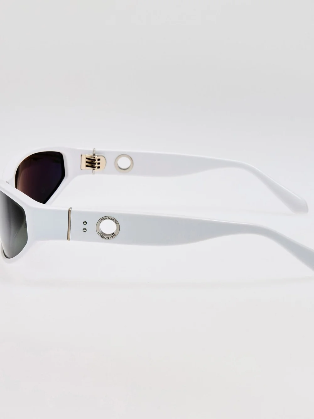 Linda Farrow Etain Sunglasses, white, view 6