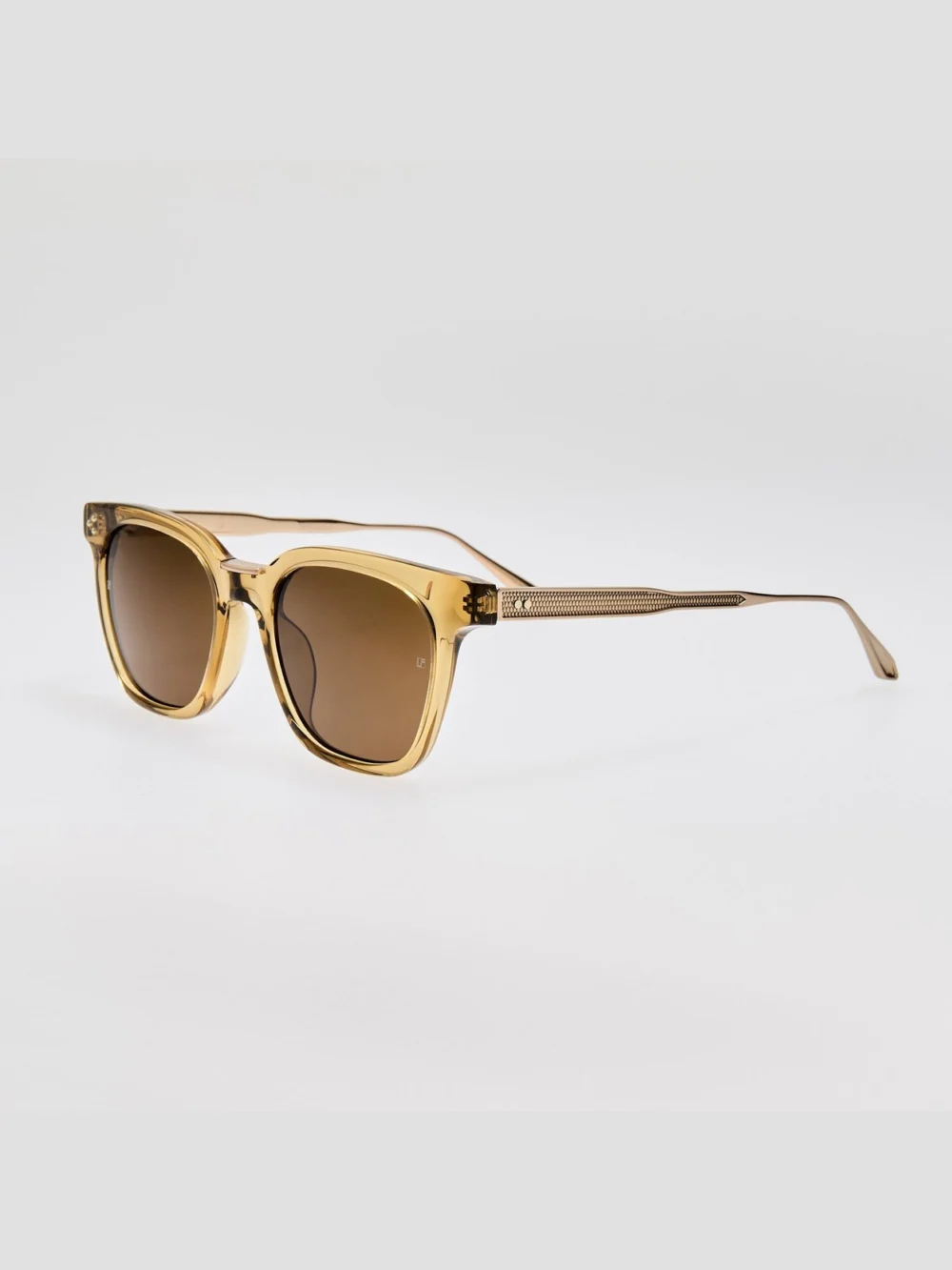 Linda Farrow Evans Sunglasses, 22k gold and khaki, view 2
