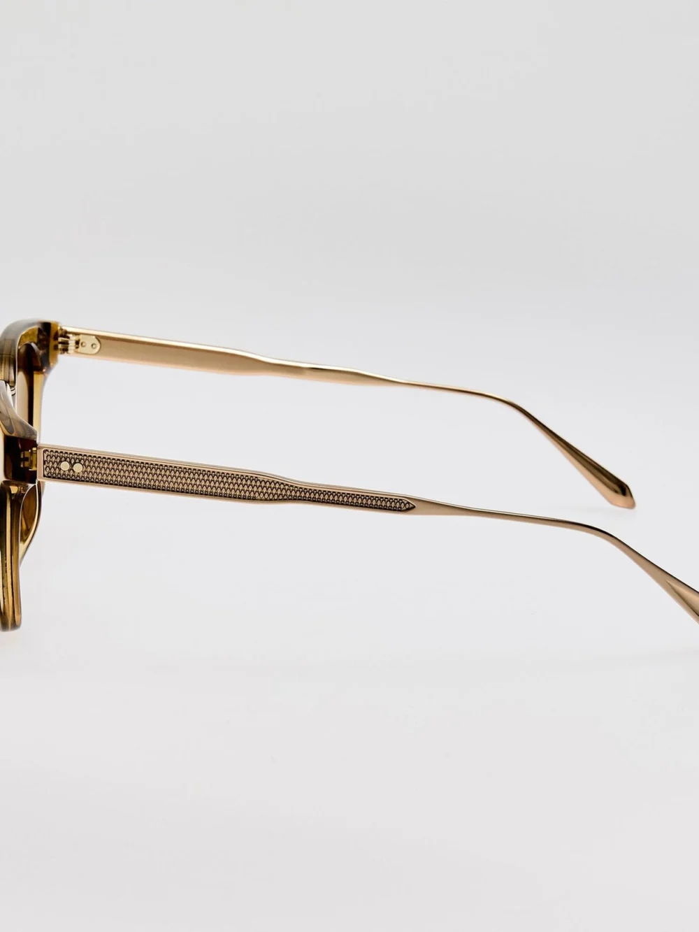 Linda Farrow Evans Sunglasses, 22k gold and khaki, view 6