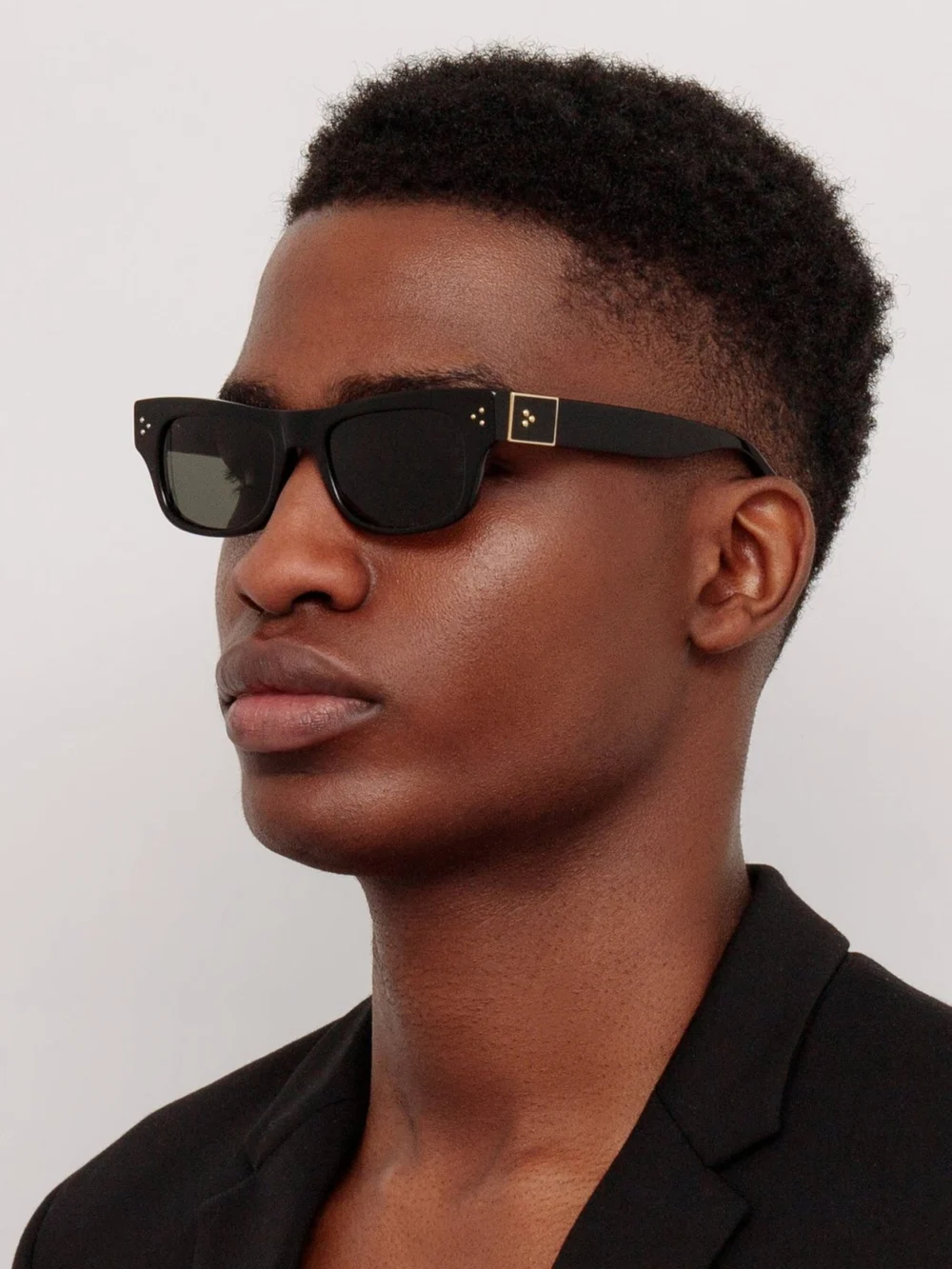 Linda Farrow Falck Sunglasses, black, view 4