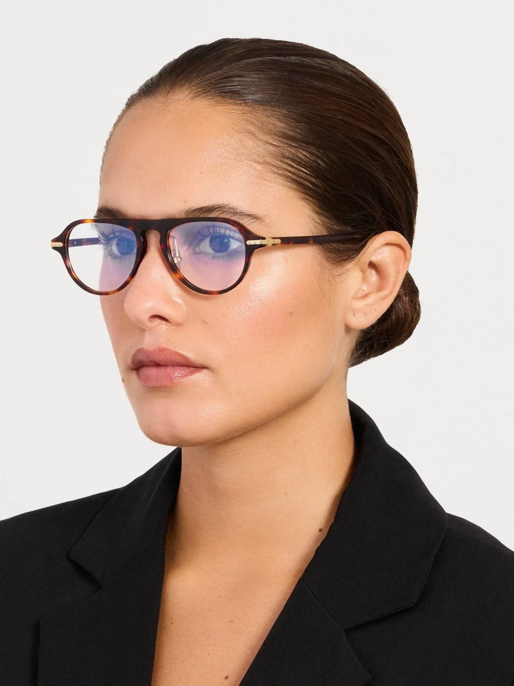 Linda Farrow Ferro Optical, dark tortoiseshell, view 3