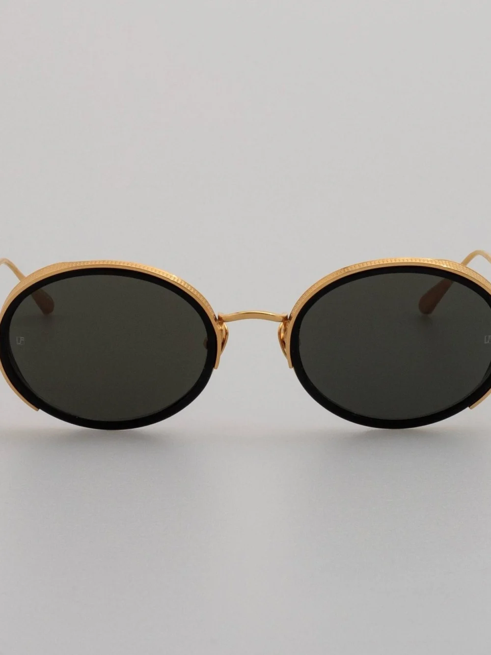 Linda Farrow Finn Sunglasses in 22k gold and grey