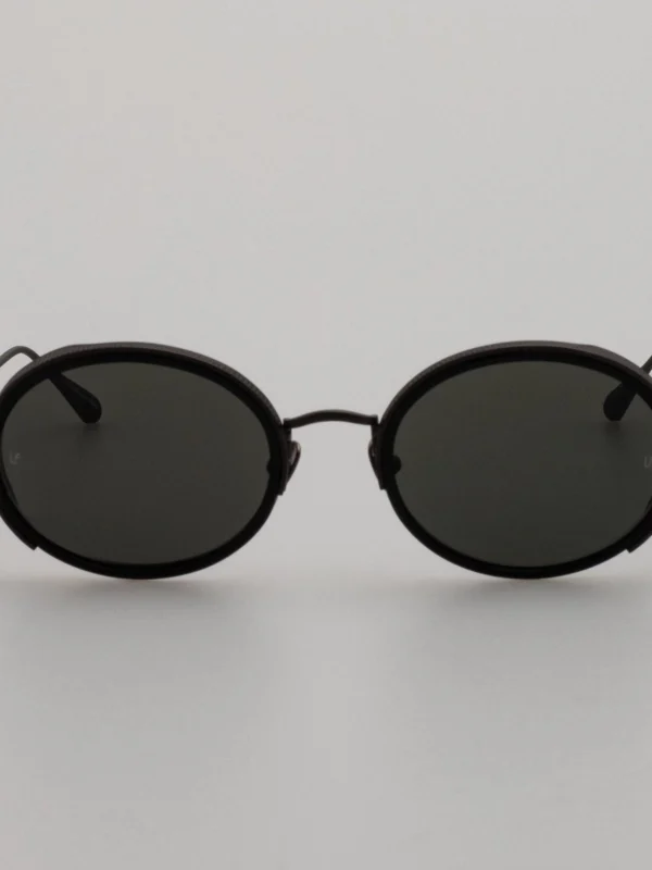 Linda Farrow Finn Sunglasses in Matt Black Nickel