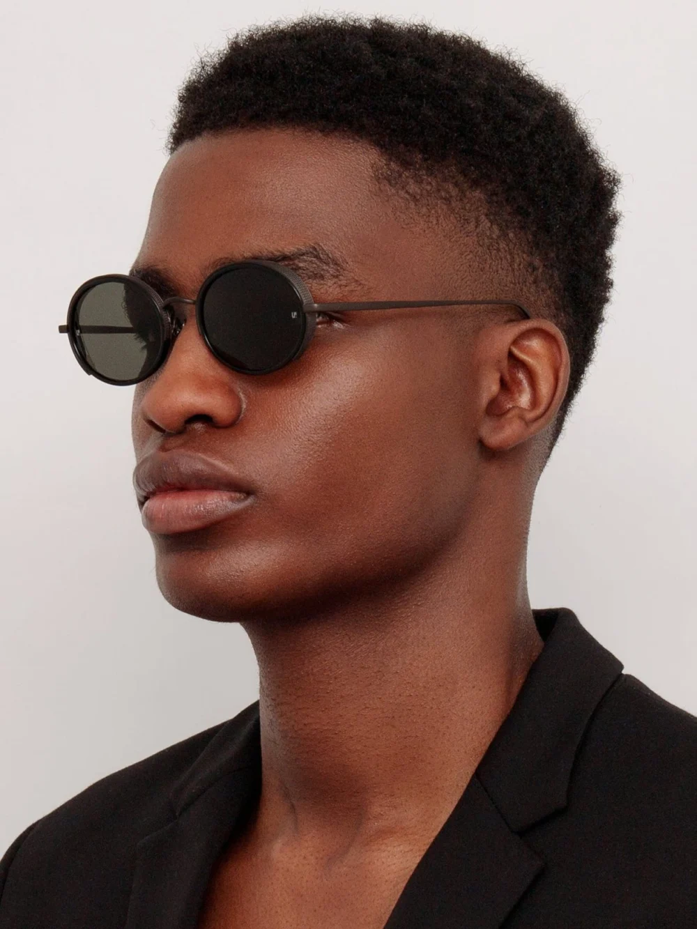 Linda Farrow Finn Sunglasses, matt black nickel, view 4