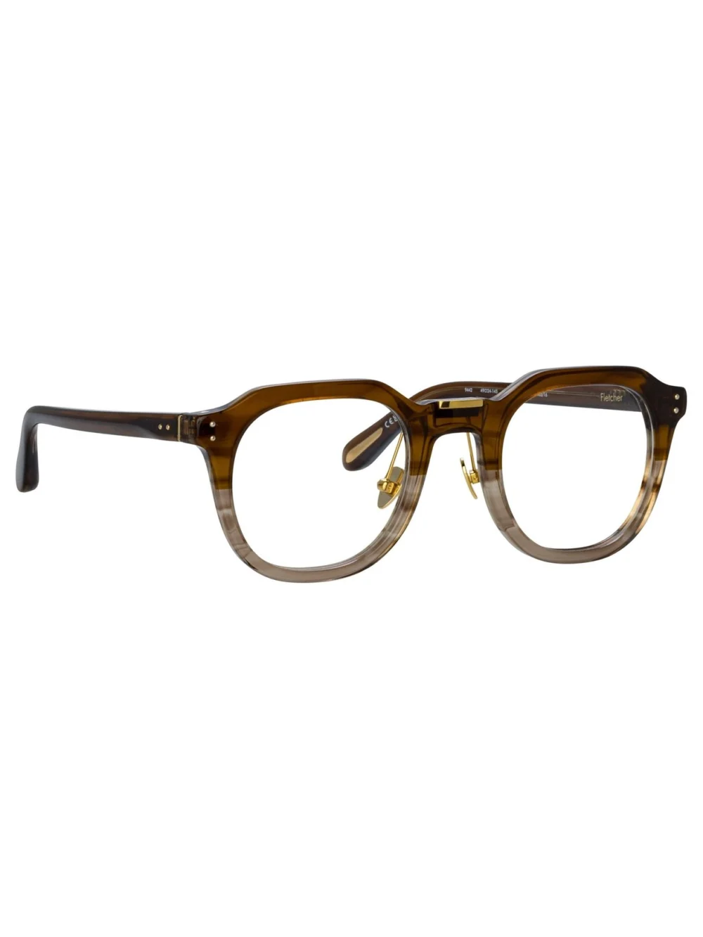 Linda Farrow Fletcher Optical Frame, caramel horn, view 2