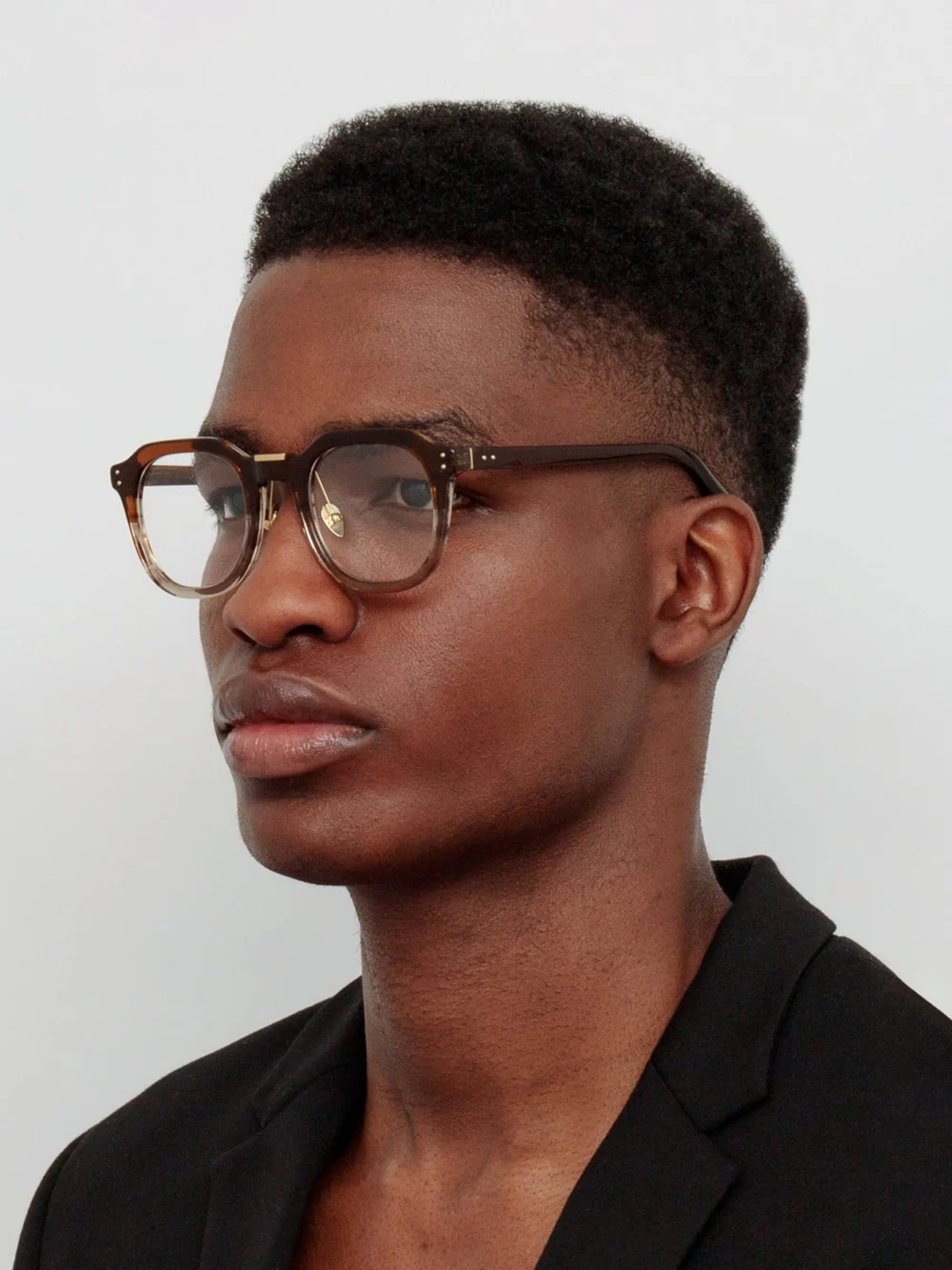 Linda Farrow Fletcher Optical Frame, caramel horn, view 4