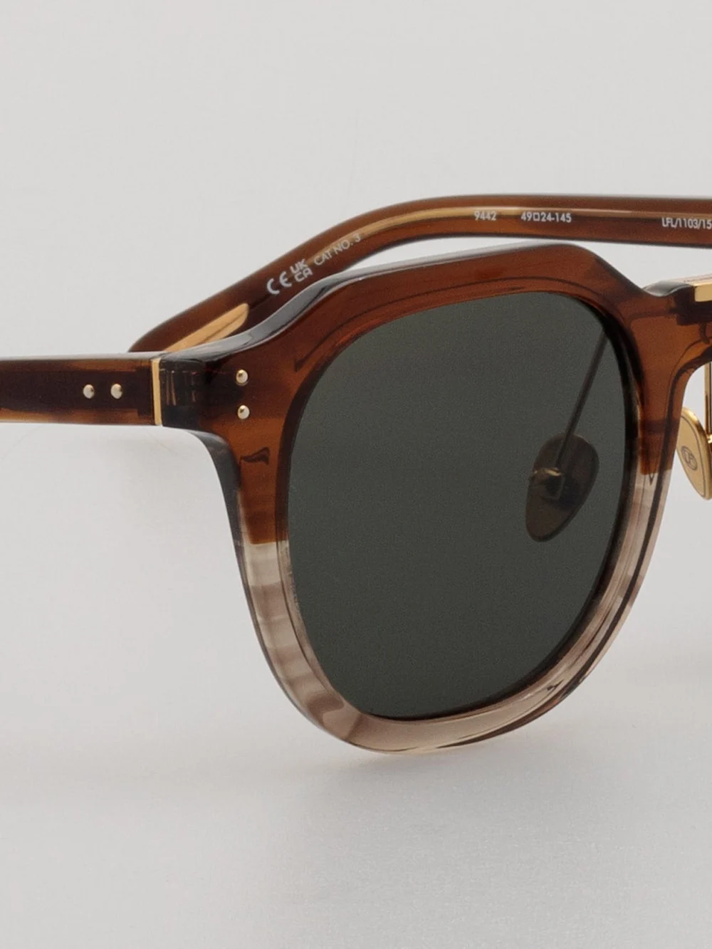 Linda Farrow Fletcher Sunglasses, caramel horn, view 5