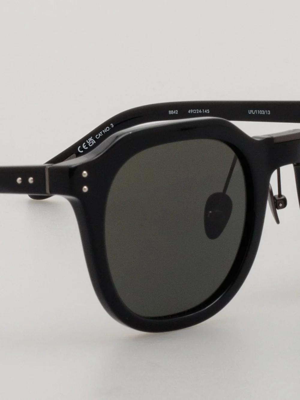 Linda Farrow Fletcher Sunglasses, matt black nickel, view 3