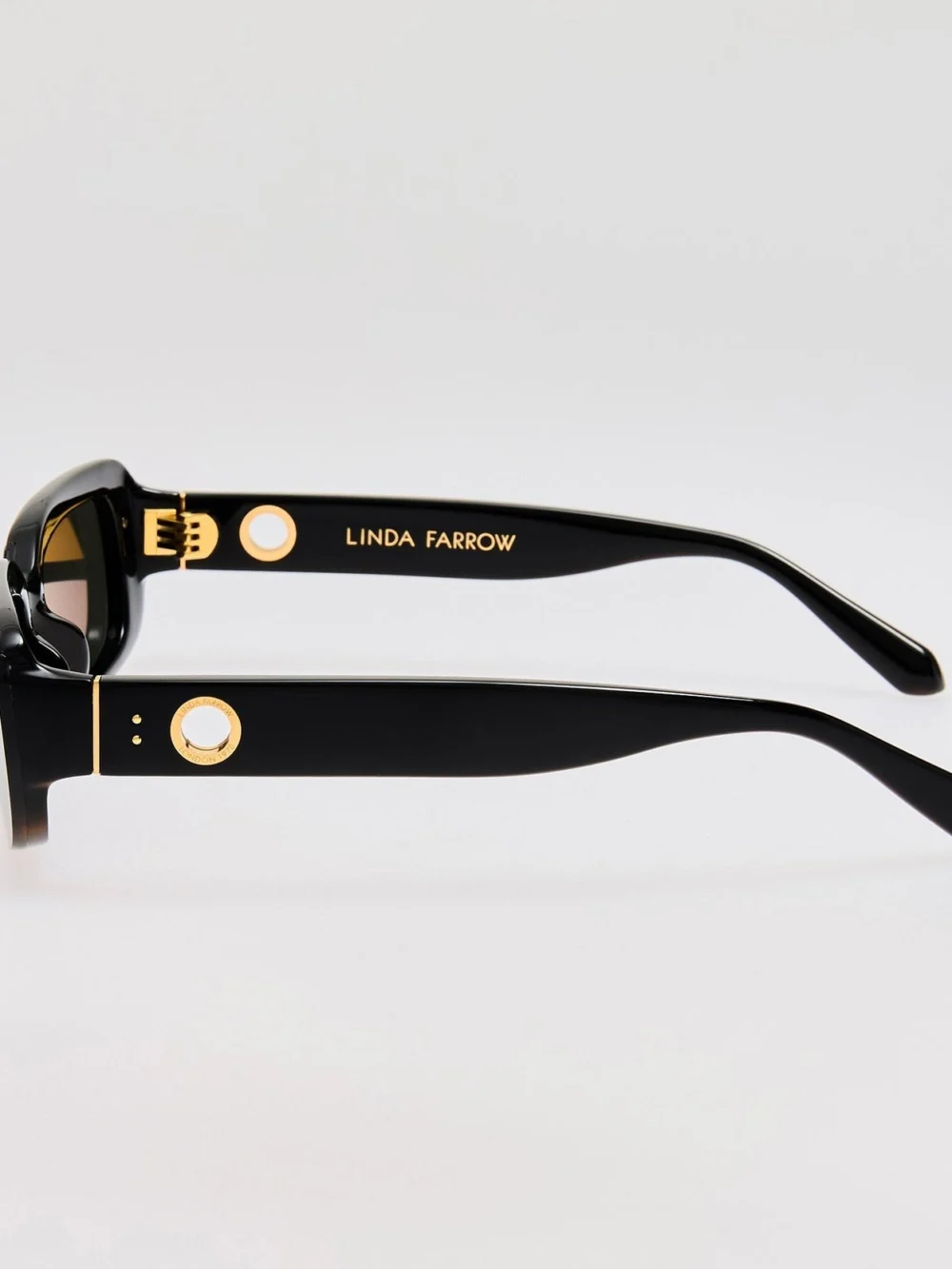 Linda Farrow Flick Sunglasses, black, view 5