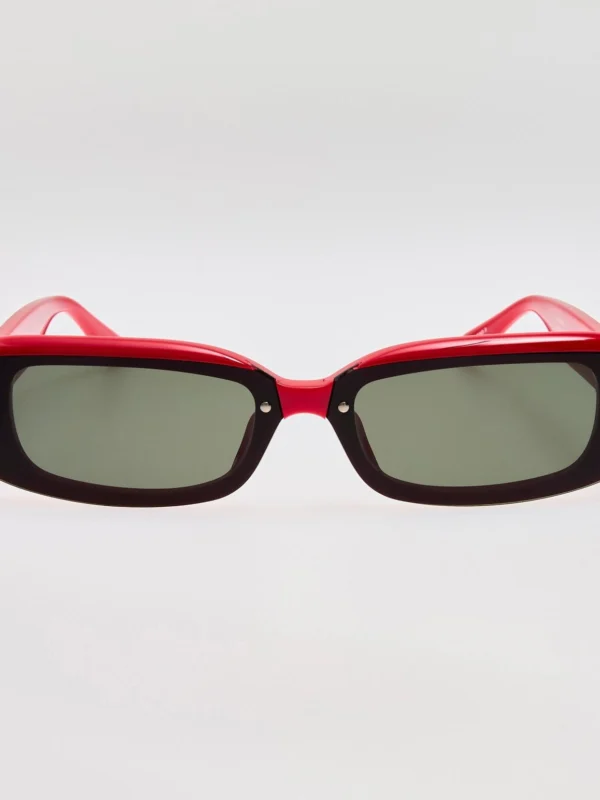 Linda Farrow Flick Sunglasses in Red and Black