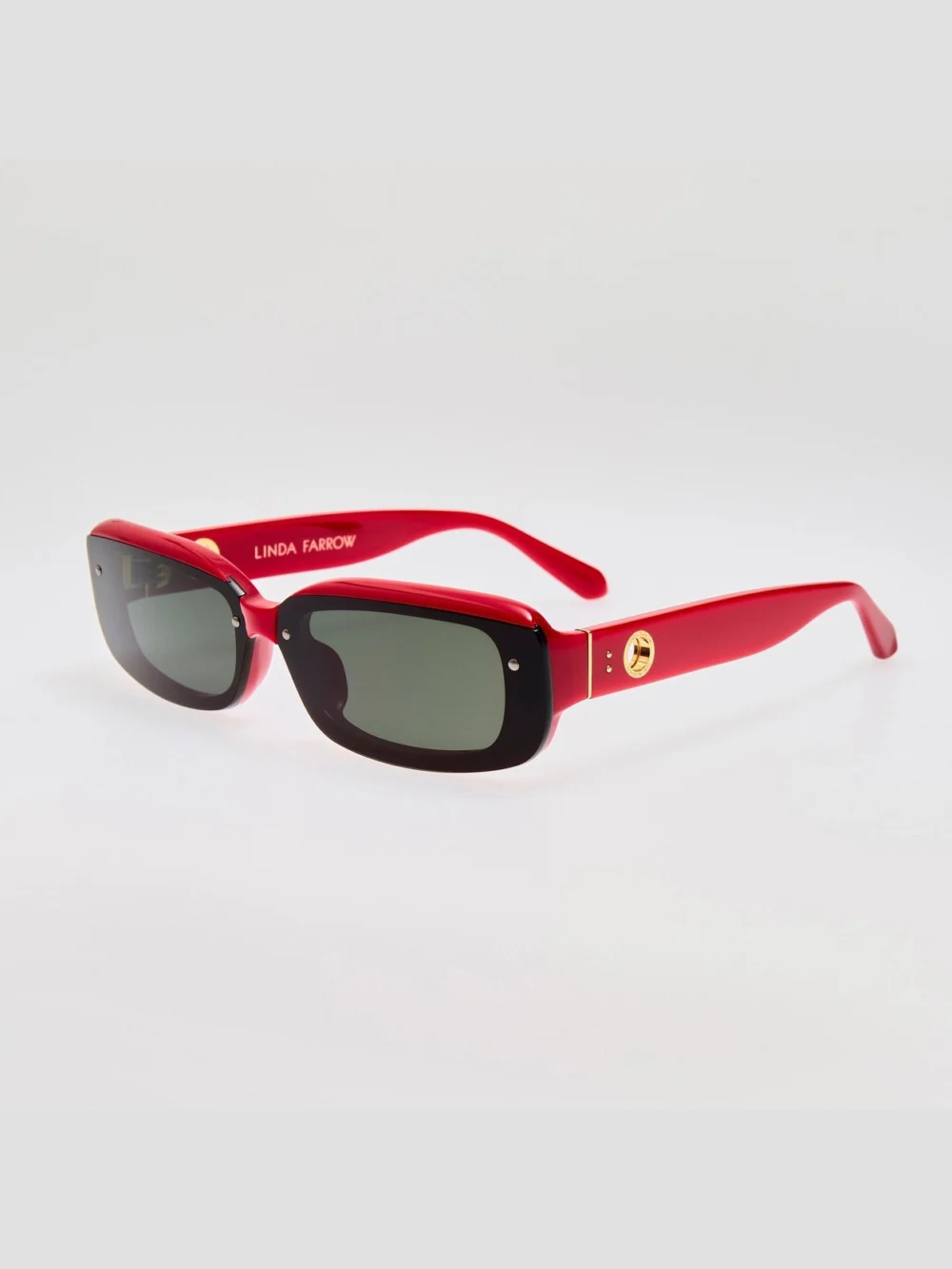 Linda Farrow Flick Sunglasses, red and black, view 2