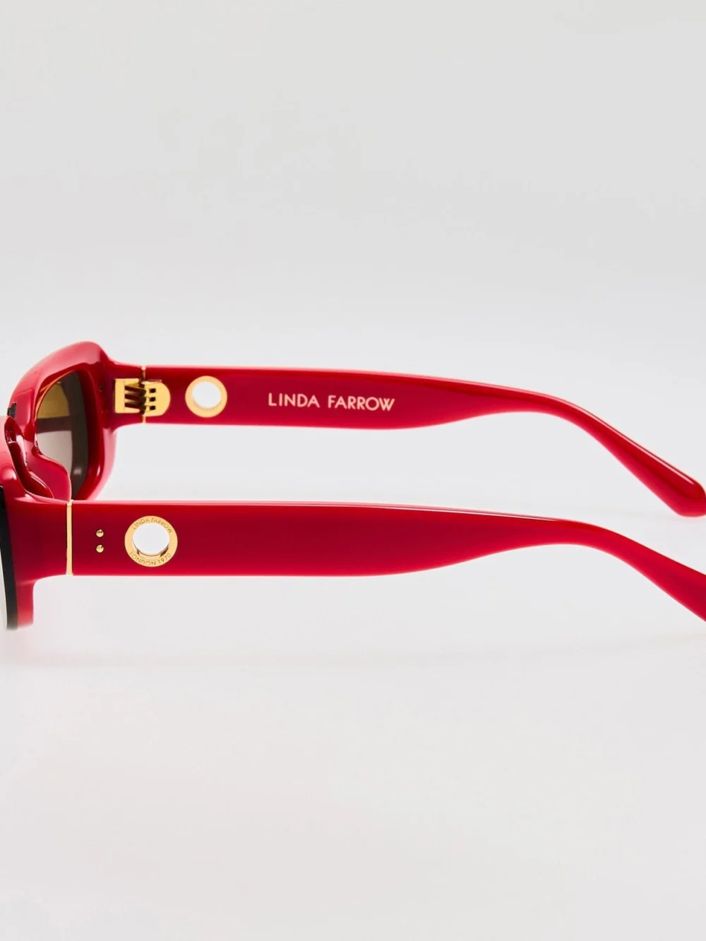 Linda Farrow Flick Sunglasses, red and black, view 5