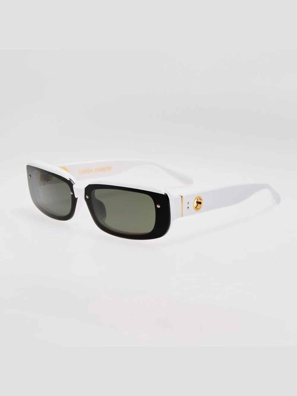 Linda Farrow Flick Sunglasses, white, view 2