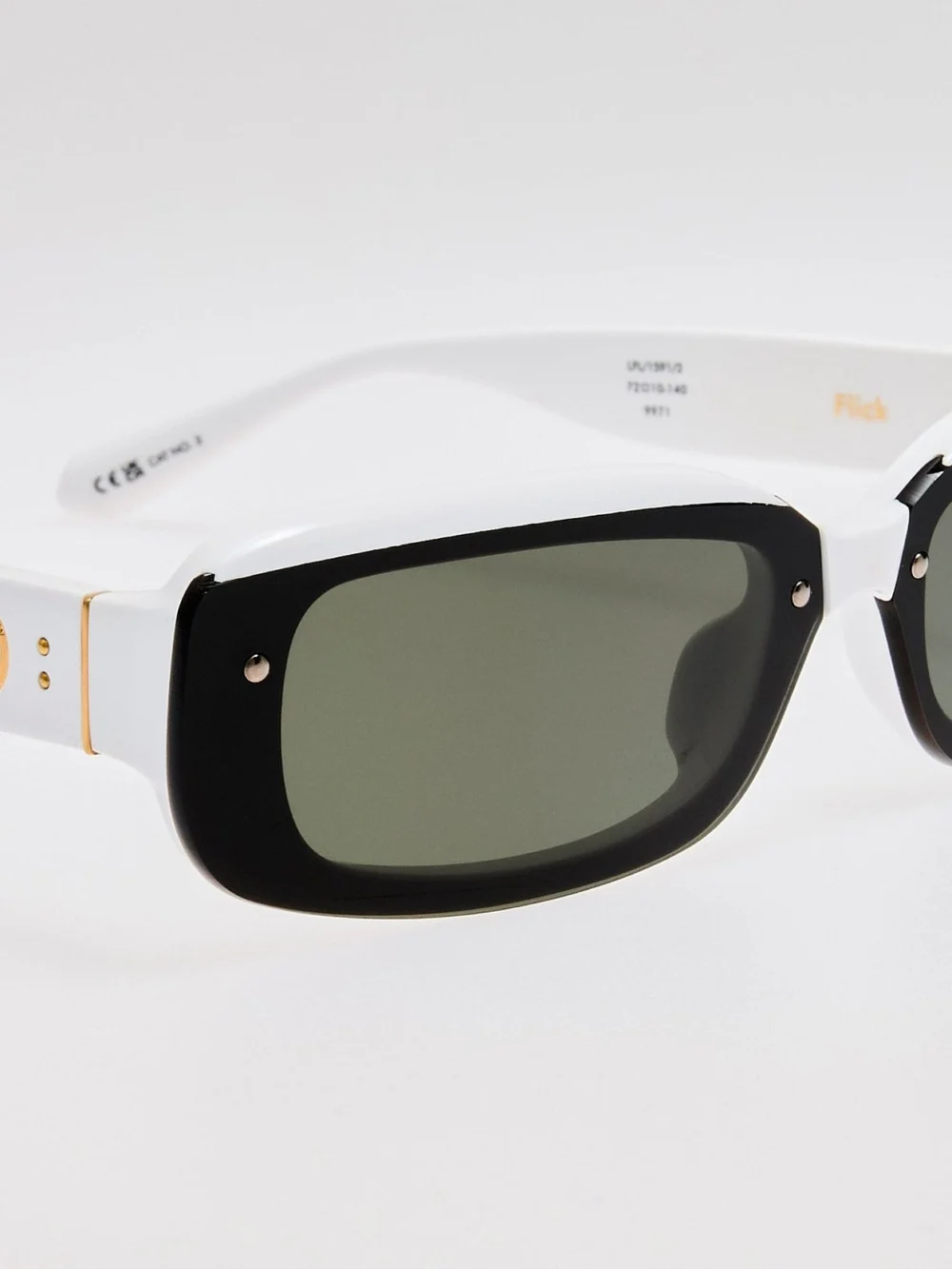 Linda Farrow Flick Sunglasses, white, view 4