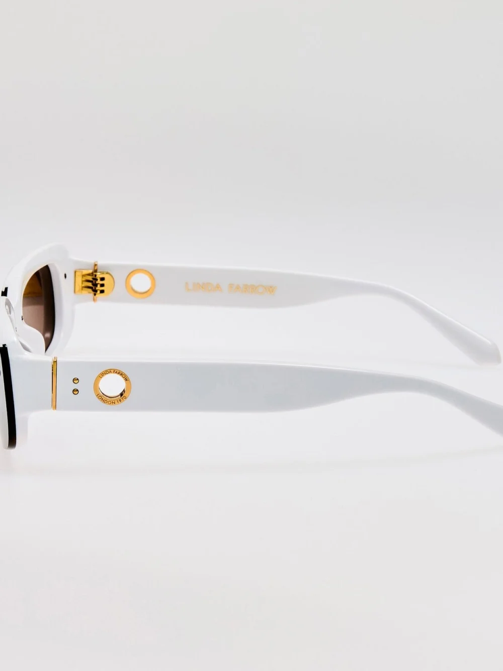 Linda Farrow Flick Sunglasses, white, view 5