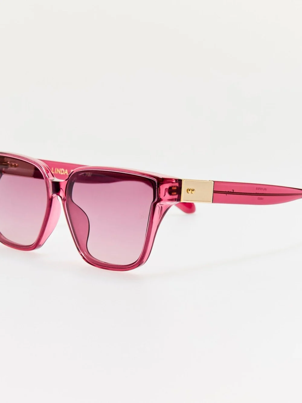 Linda Farrow Frey Sunglasses, wine, view 2