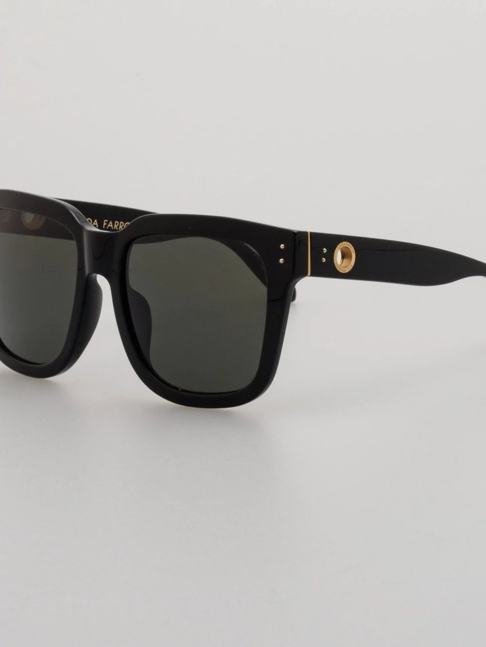 Linda Farrow Freya Square Sunglasses, black, view 2