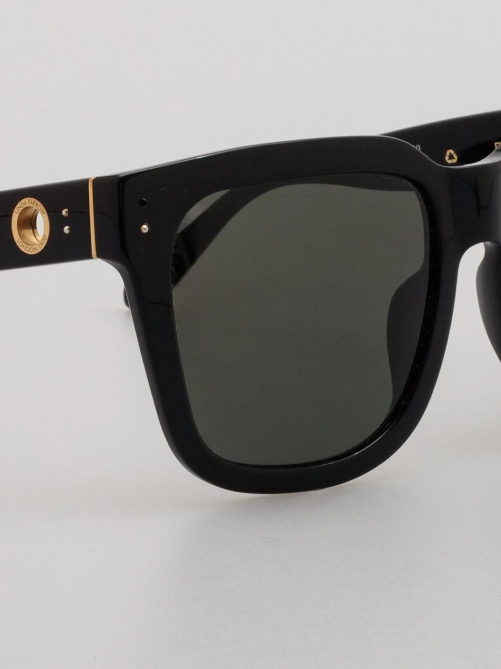 Linda Farrow Freya Square Sunglasses, black, view 4